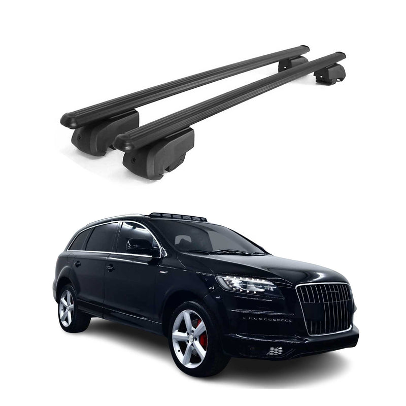 Dachträger Grundtäger für Audi Q7 2005-2015 75kg Alu Schwarz 2 tlg