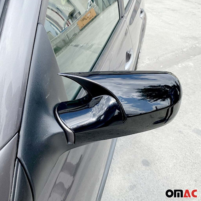 Spiegelkappen Spiegelabdeckung für Renault Megane 2004-2010 ABS Schwarz Glanz