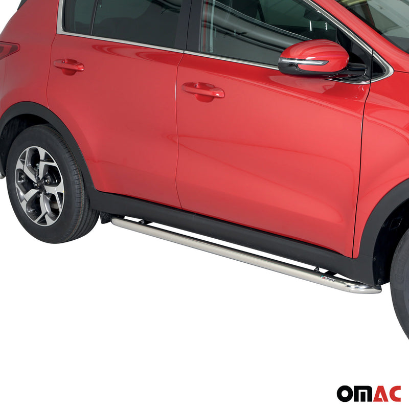 Stahl Seitenschweller Schwellerrohre für Kia Sportage 2016-2020 Silber