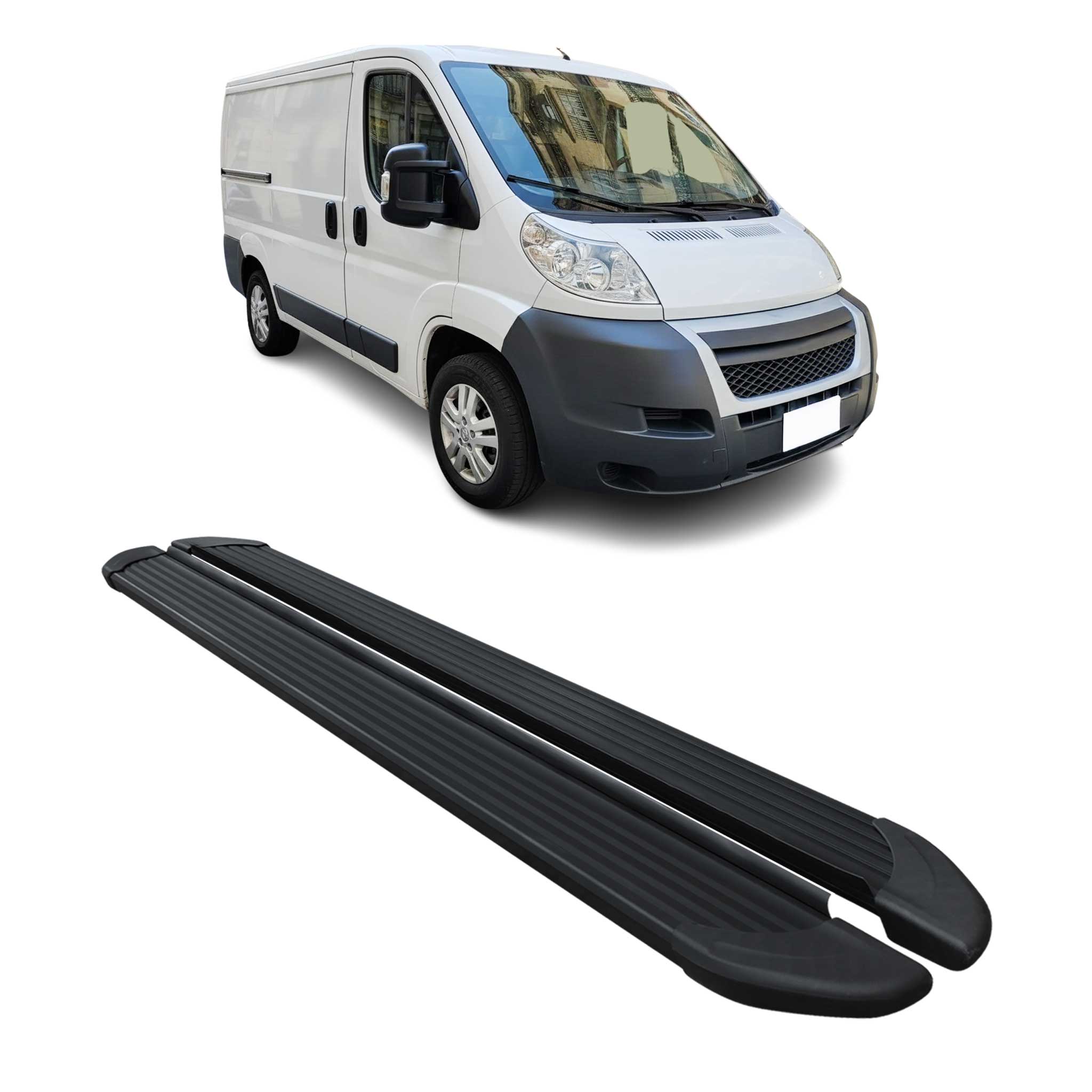 Seitenschweller Trittbretter Schweller für Citroen Jumper 2006-26 L1 Alu Schwarz