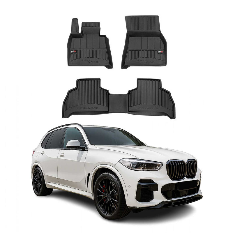 OMAC Gummi Fußmatten für BMW X5 G05 2018-2025 Premium TPE Automatten Schwarz 3x