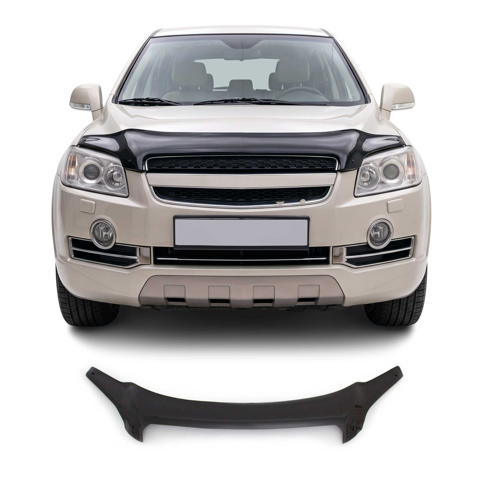 Motorhaube Deflektor Insektenschutz für Chevrolet Captiva 2006-2011 Dunkel