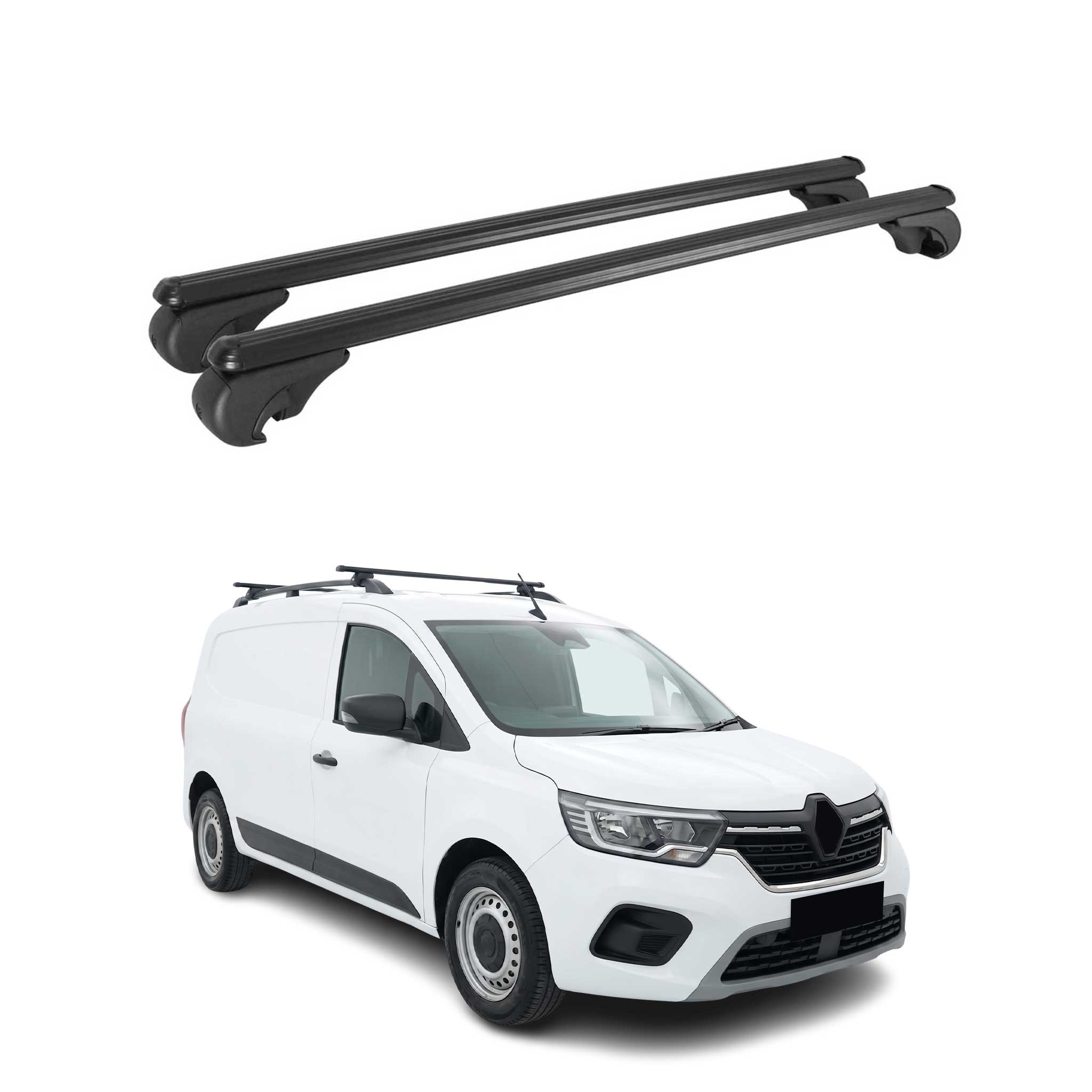 Dachträger Grundträger für Renault Kangoo III 2021-2026 TÜV Aluminium Schwarz 2x
