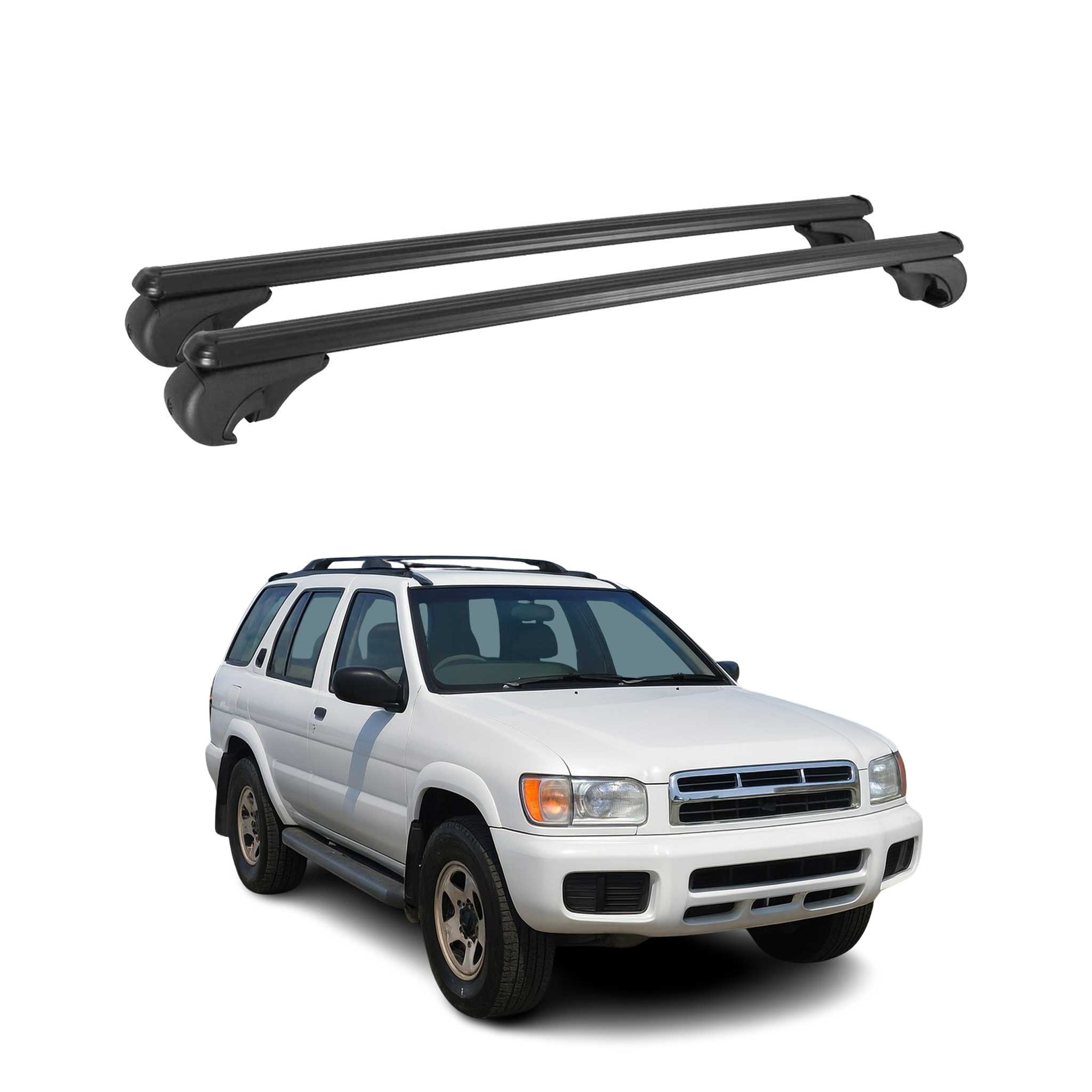 Dachträger für Nissan Pathfinder R50 1996-2003 Gepäckträger Aluminium Schwarz 2x