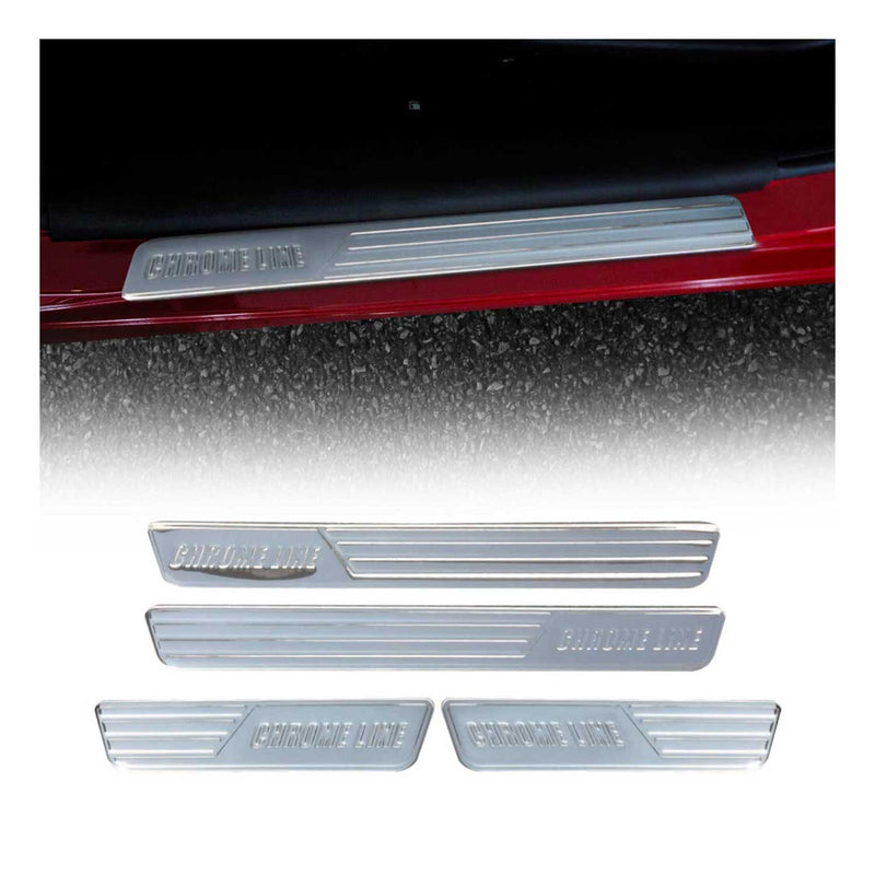 Chromline Chrom Einstiegsleisten Türschutzleiste Türrahmen Edelstahl 4 tlg