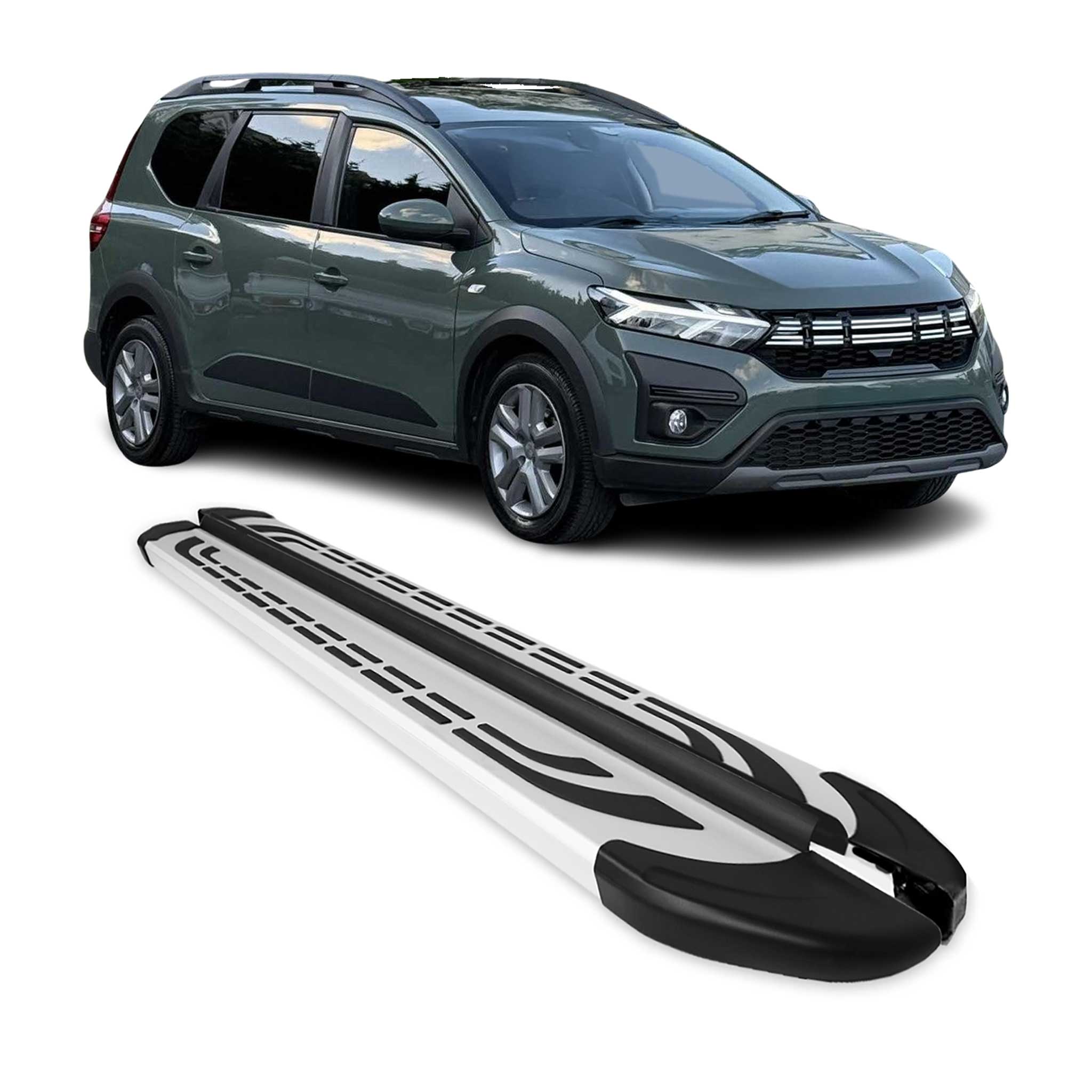 Trittbretter Seitenschweller Seitenbretter für Dacia Jogger 2022-2026 Alu Grau