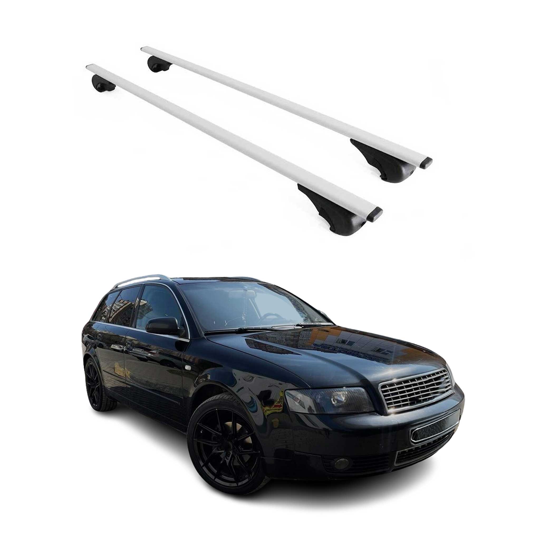 Dachträger Grundtäger für Audi A4 B6 Avant 2001-2004 75kg Metall Silber 2 tlg
