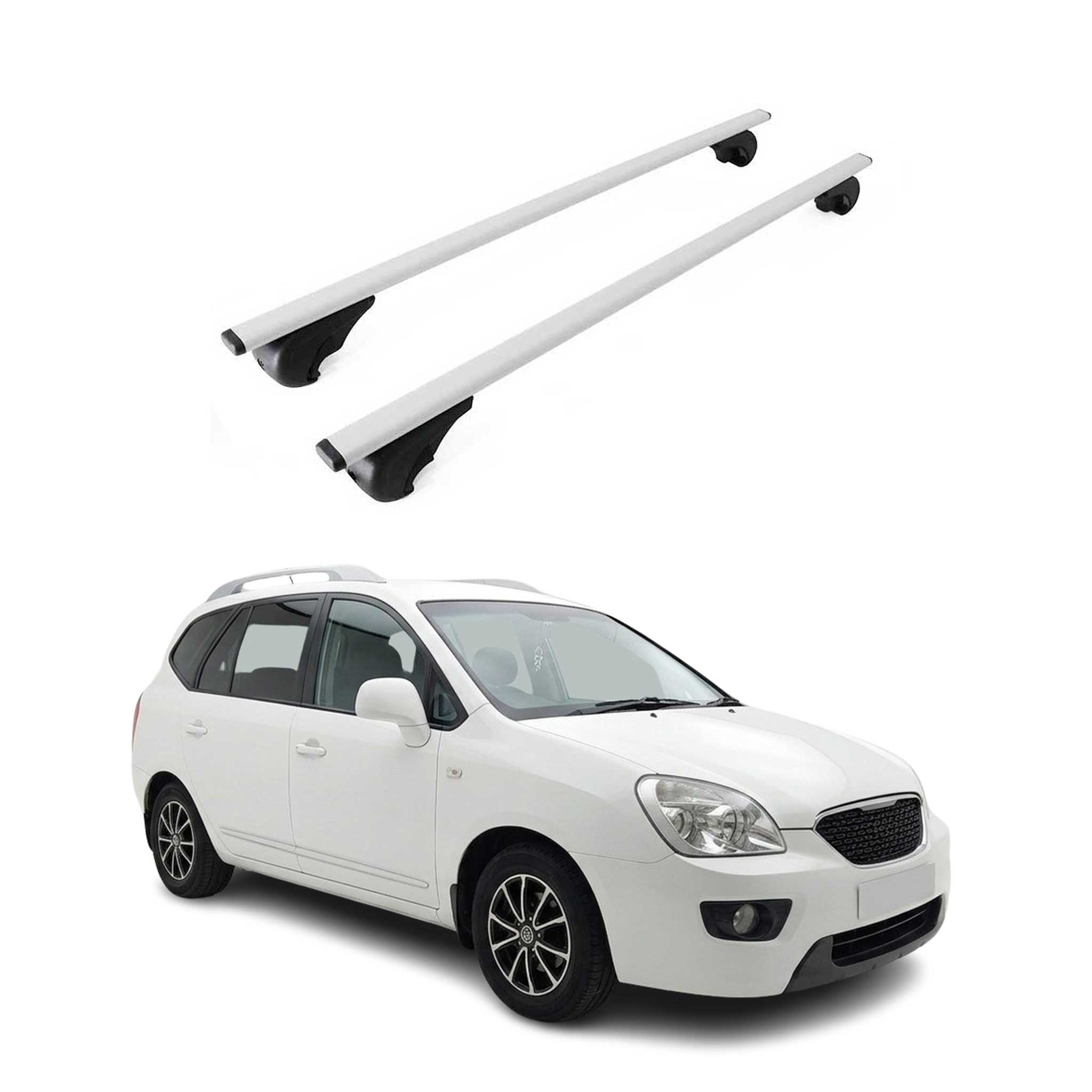 Dachträger Grundträger für Kia Carens II 2006-2012 Metall Silber 2tlg