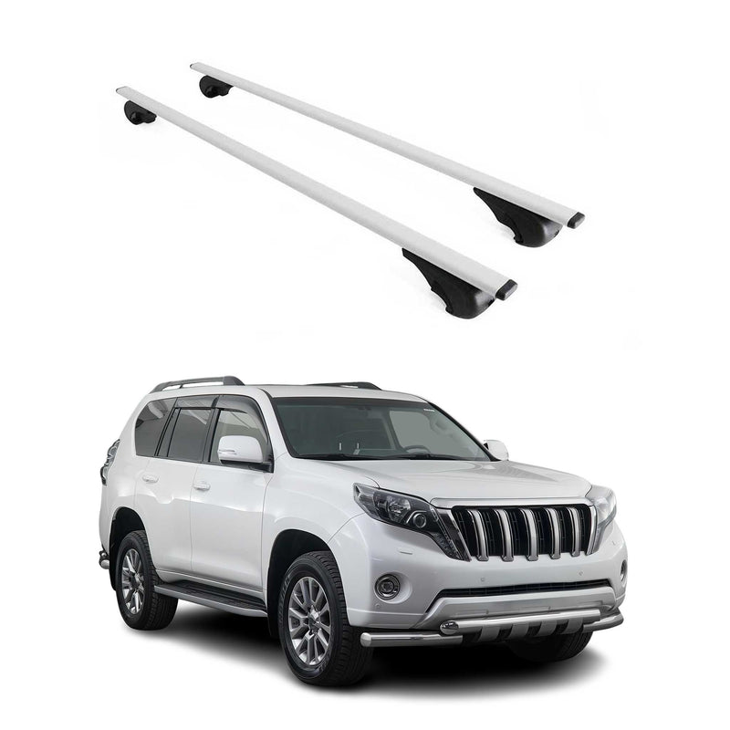 Dachträger Grundtäger für Toyota Land Cruiser 1990-2025 75kg Metall Silber 2 tlg