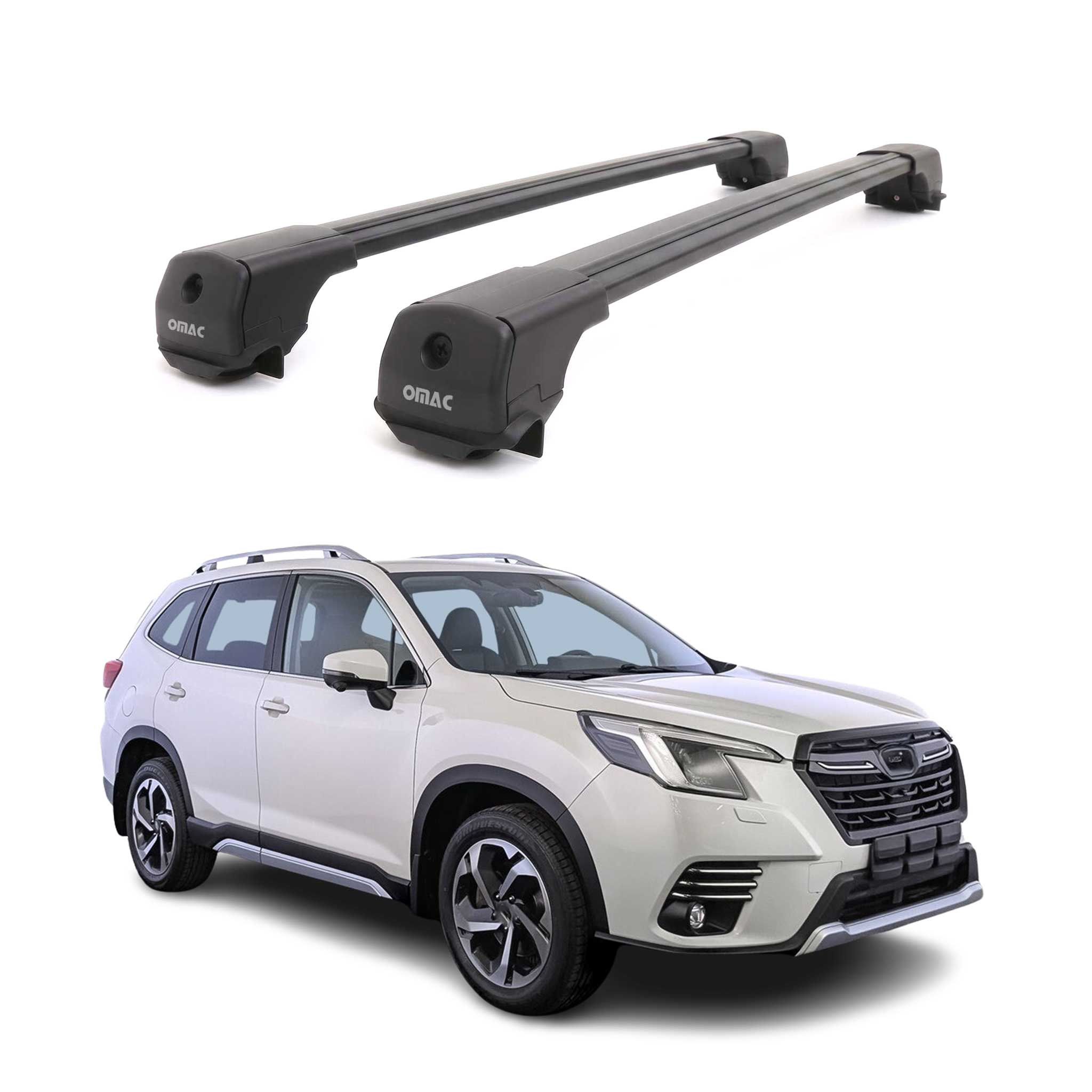 Dachträger Grundträger für Subaru Forester V 2018-2025 Aluminium 75kg Schwarz 2x