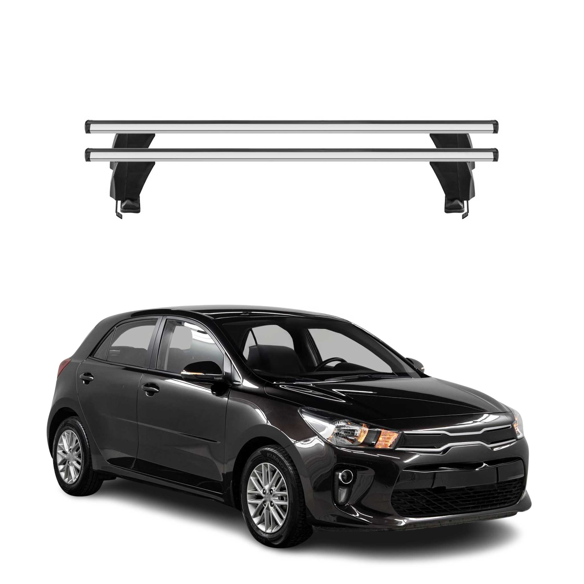 Menabo Dachträger Grundtäger für Kia Rio Schrägheck 2017-2026 50kg Alu Silber 2x
