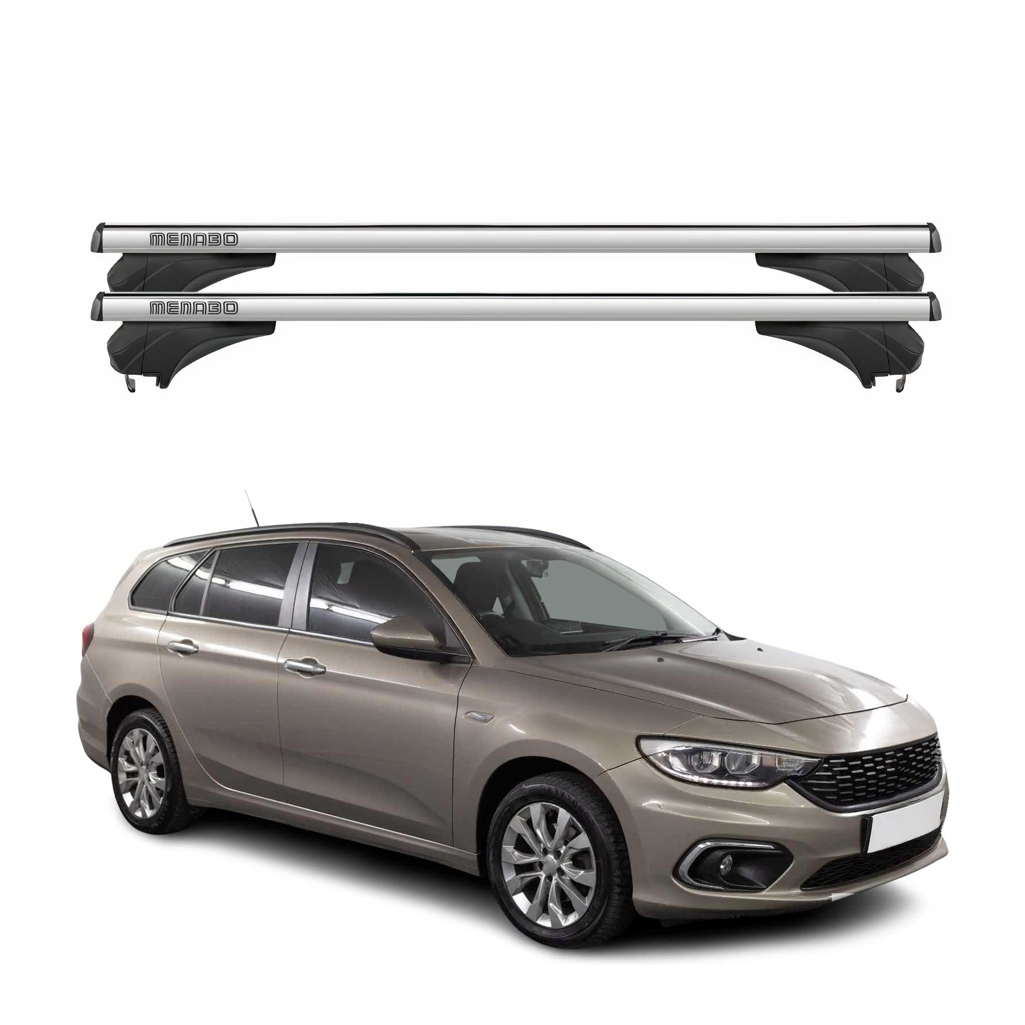 Menabo Dachträger Grundtäger für Fiat Tipo Kombi 2015-2026 Aluminium Silber 2tlg