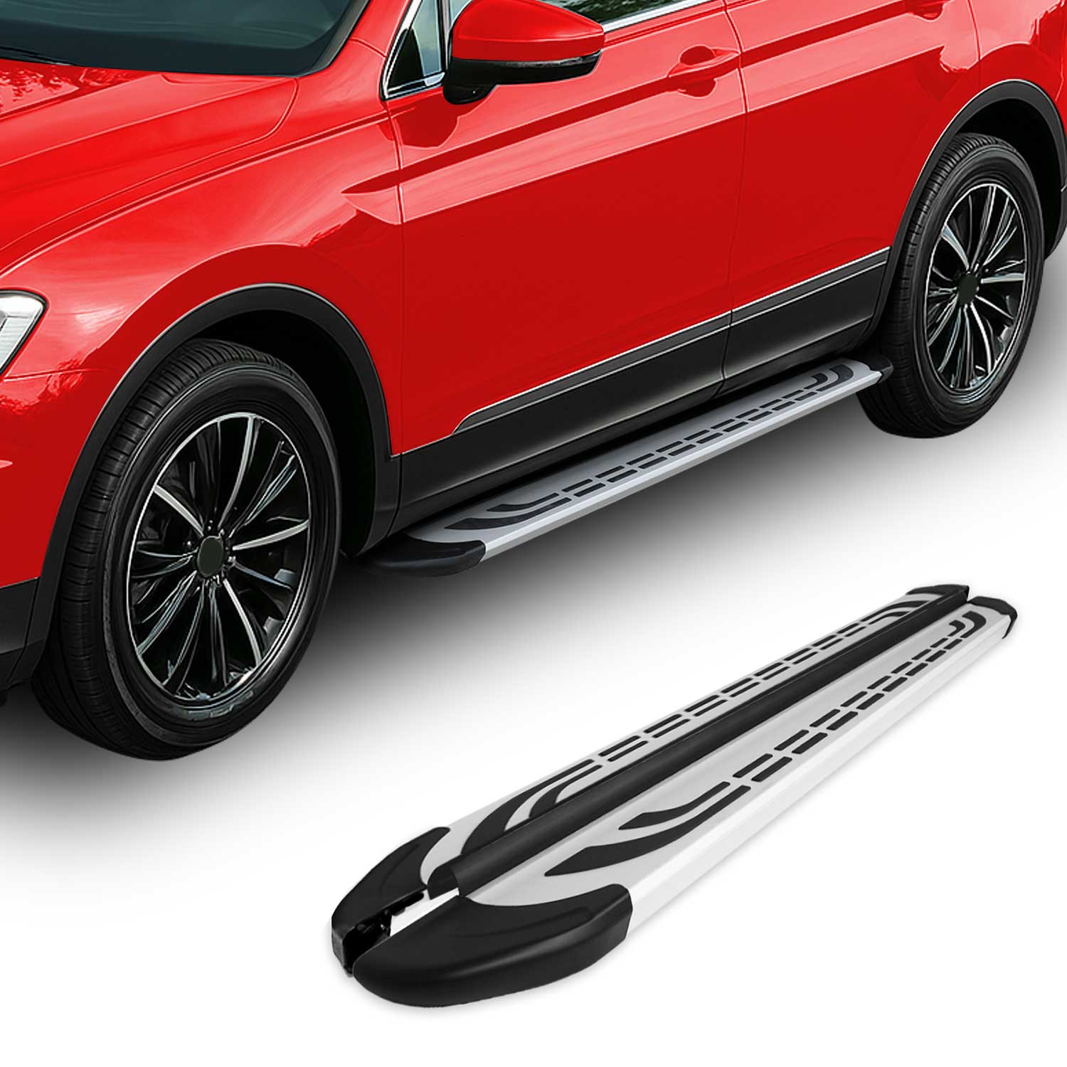 Trittbretter Seitenschweller Seitenbretter für Nissan Juke I 2010-2019 Alu Grau