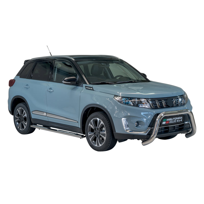 Edelstahl Seitenschweller Schwellerrohre für Suzuki Vitara 2019-2024 Silber