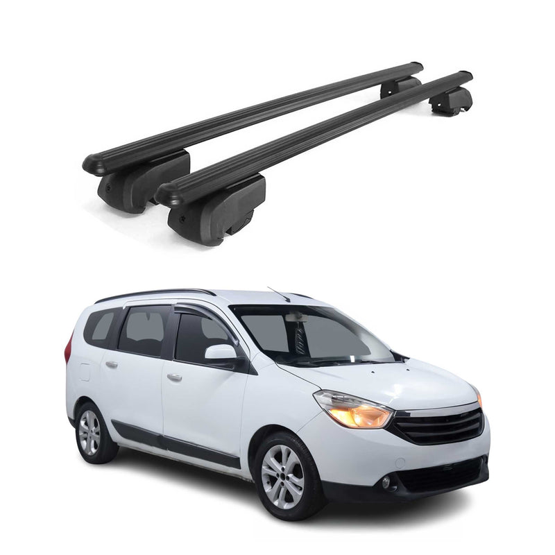 Dachträger Gepäckträger für Dacia Lodgy 2012-2023 ABE Aluminium Schwarz 2x