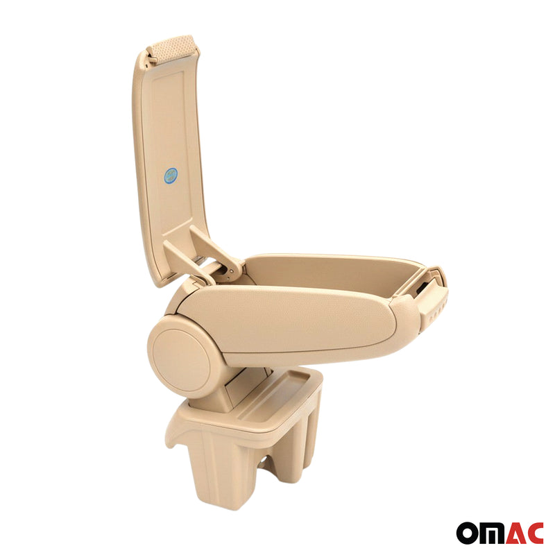 Mittelarmlehne Armlehne Mittelkonsole für Ford Focus 2015-2018 PU-Leder Beige