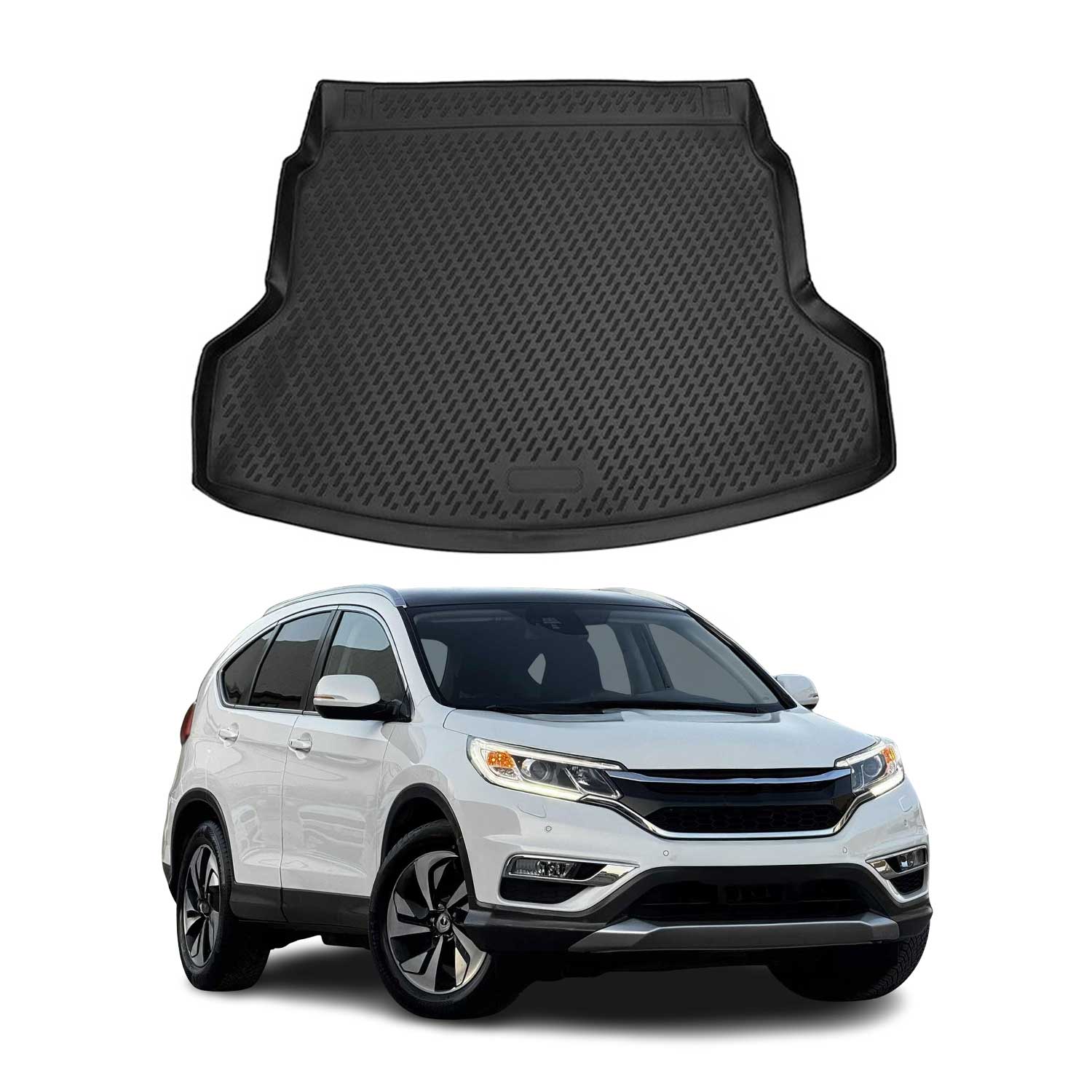 Kofferraummatte Kofferraumwanne für Honda CR-V 2012-2018 Gummi TPE Schwarz