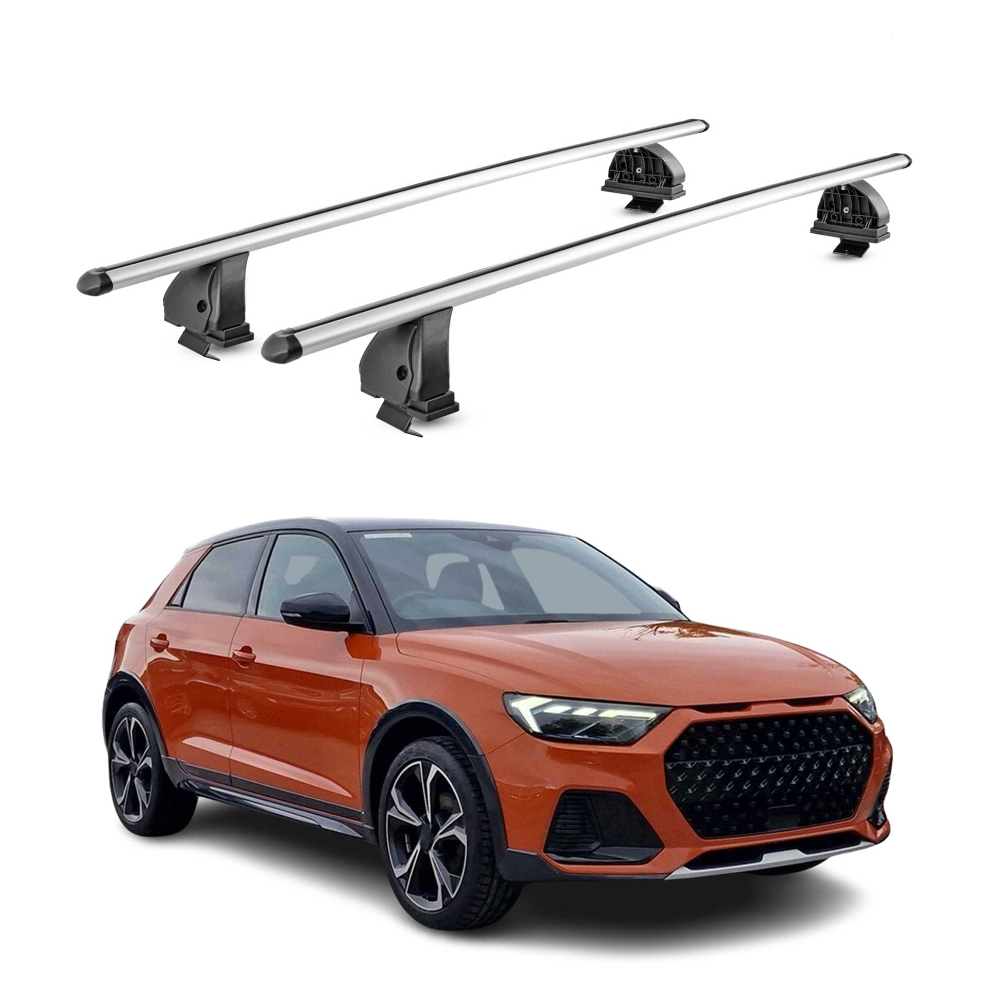 Alu Dachträger für Audi A1 GB Sportback 2019-2026 TÜV T-Nut 75 kg 2tlg Silber