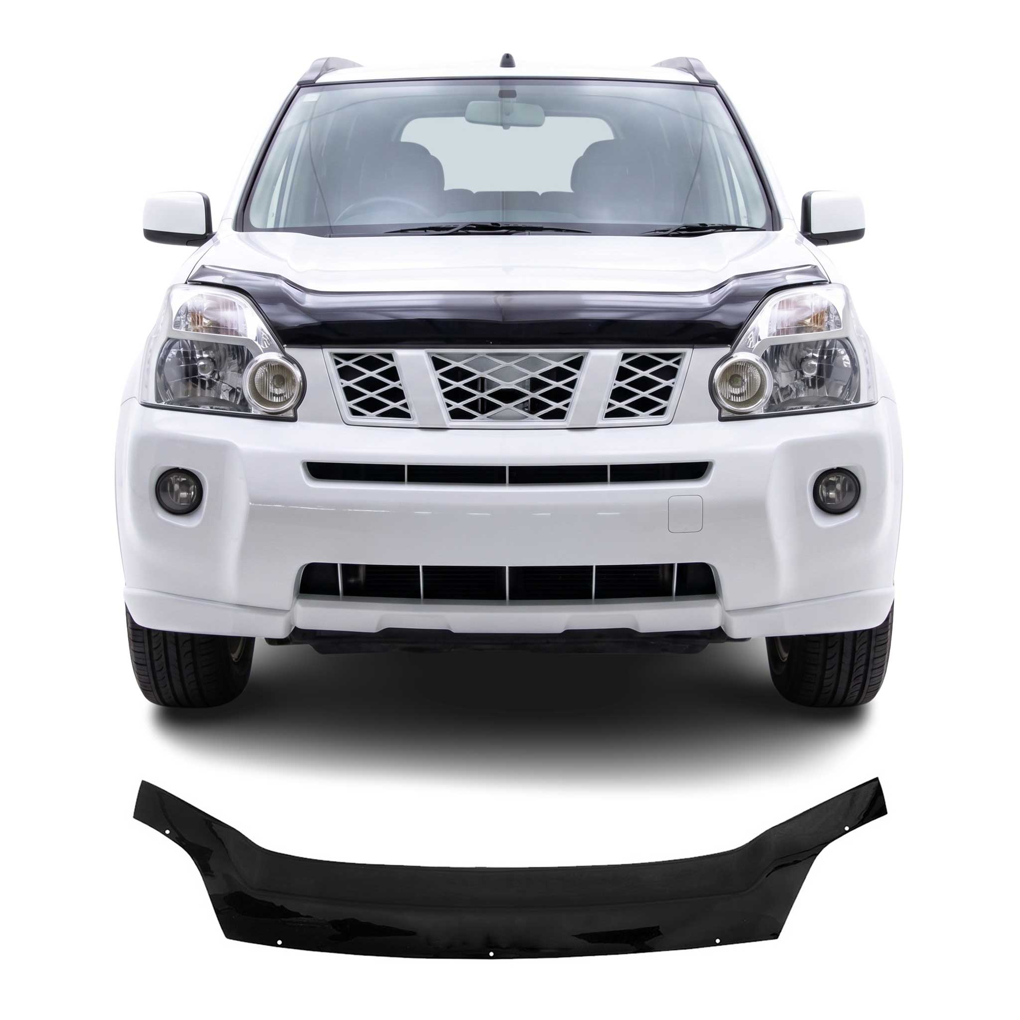 Motorhaube Deflektor Insektenschutz für Nissan X-Trail 2007-2014 Dunkel
