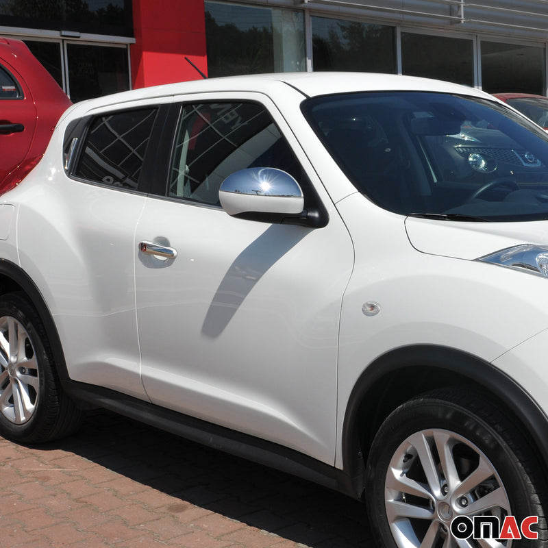 Spiegelkappen Spiegelabdeckung für Nissan Juke 2010-2019 Edelstahl Silber 2tlg