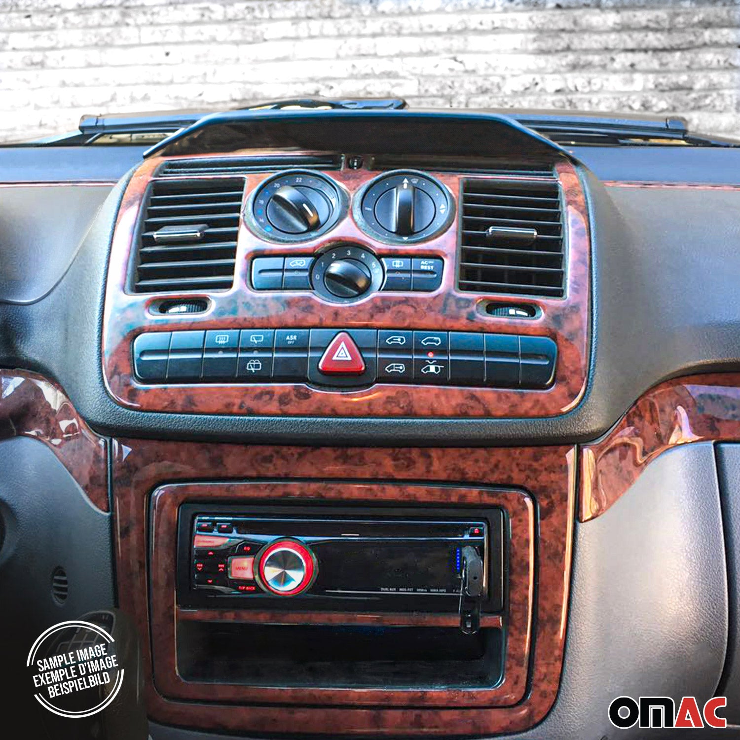 Innenraum Dekor Cockpit für Ford Tourneo Courier 2014-2018 Wurzelholz Optik 26x