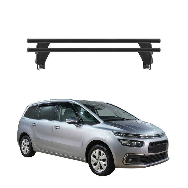 Menabo Dachträger für Citroen C4 Spacetourer 2018-2024 50kg Alu Schwarz 2x