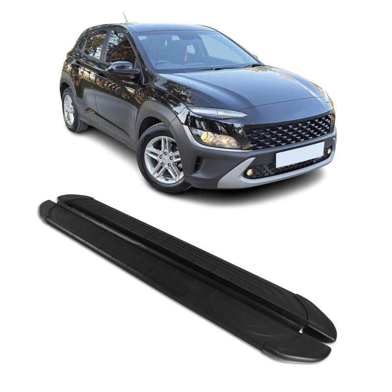 Trittbretter Seitenschweller für Hyundai Kona 2018-2025 Aluminium Schwarz 2tlg