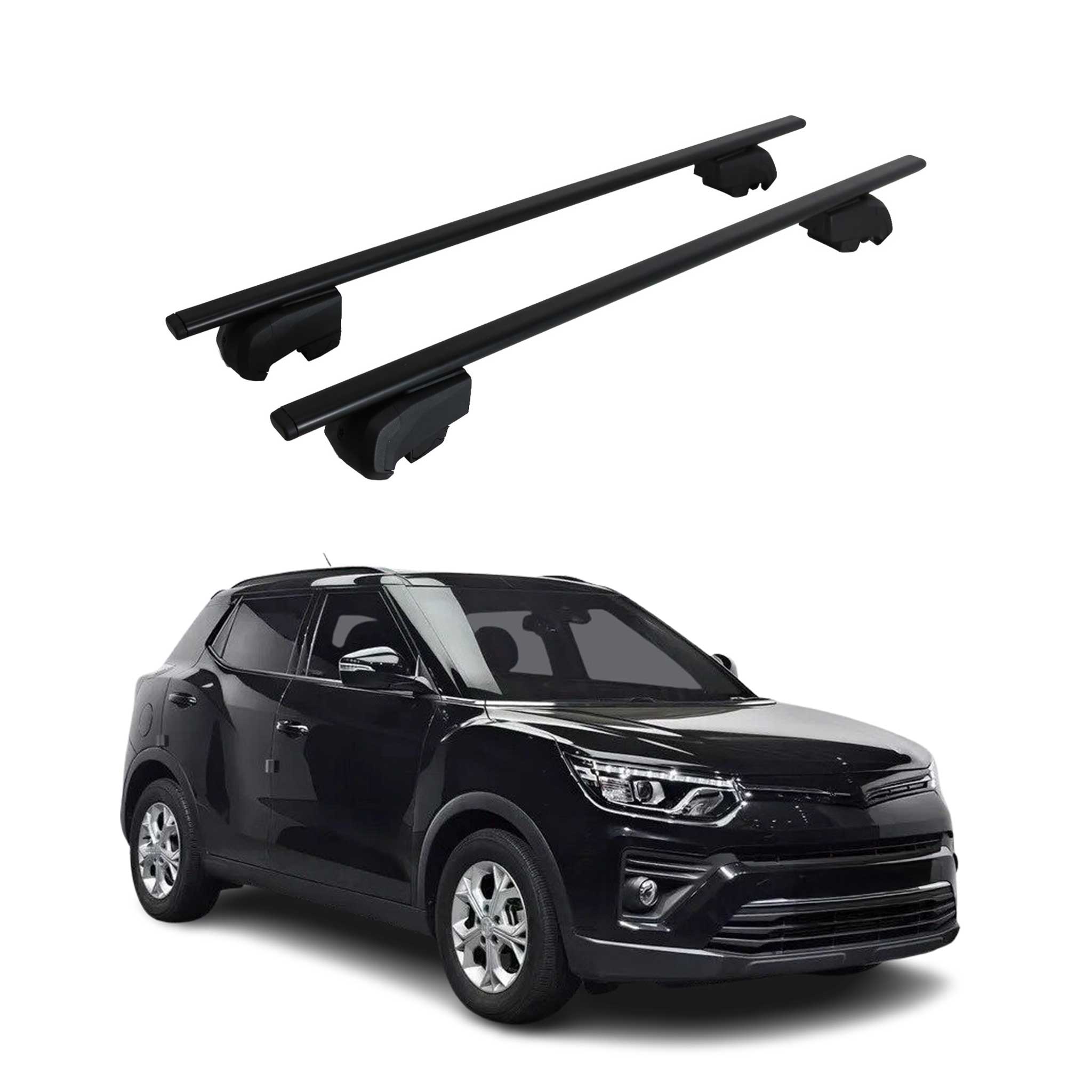 Dachträger Gepäckträger für Ssangyong Tivoli 2020-2023 ABE Metall Schwarz 2x