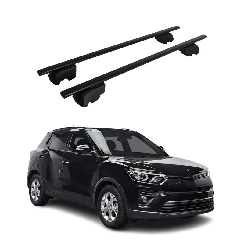 Dachträger Gepäckträger für Ssangyong Tivoli 2020-2023 ABE Metall Schwarz 2x