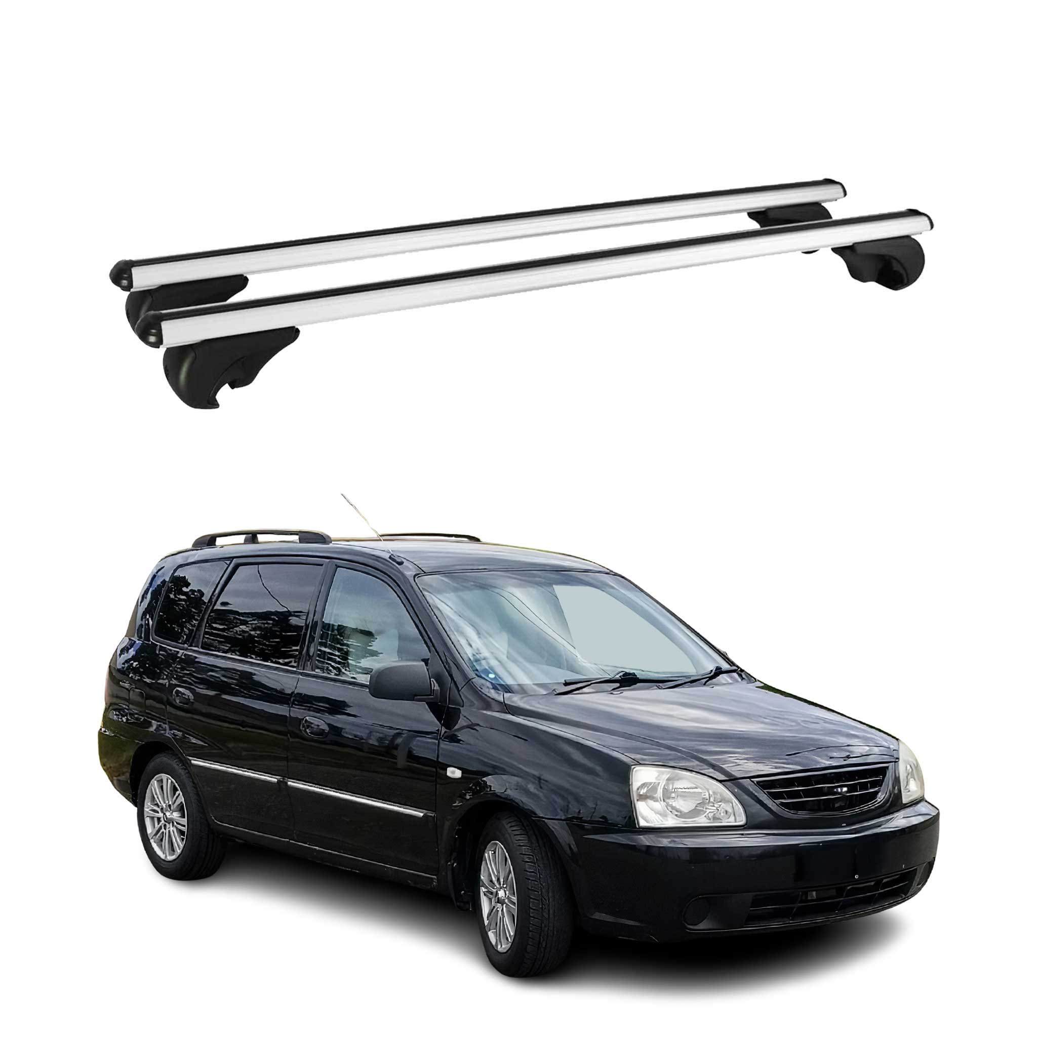 Dachträger Grundtäger für Kia Carens 2002-2006 75kg Alu Silber 2 tlg