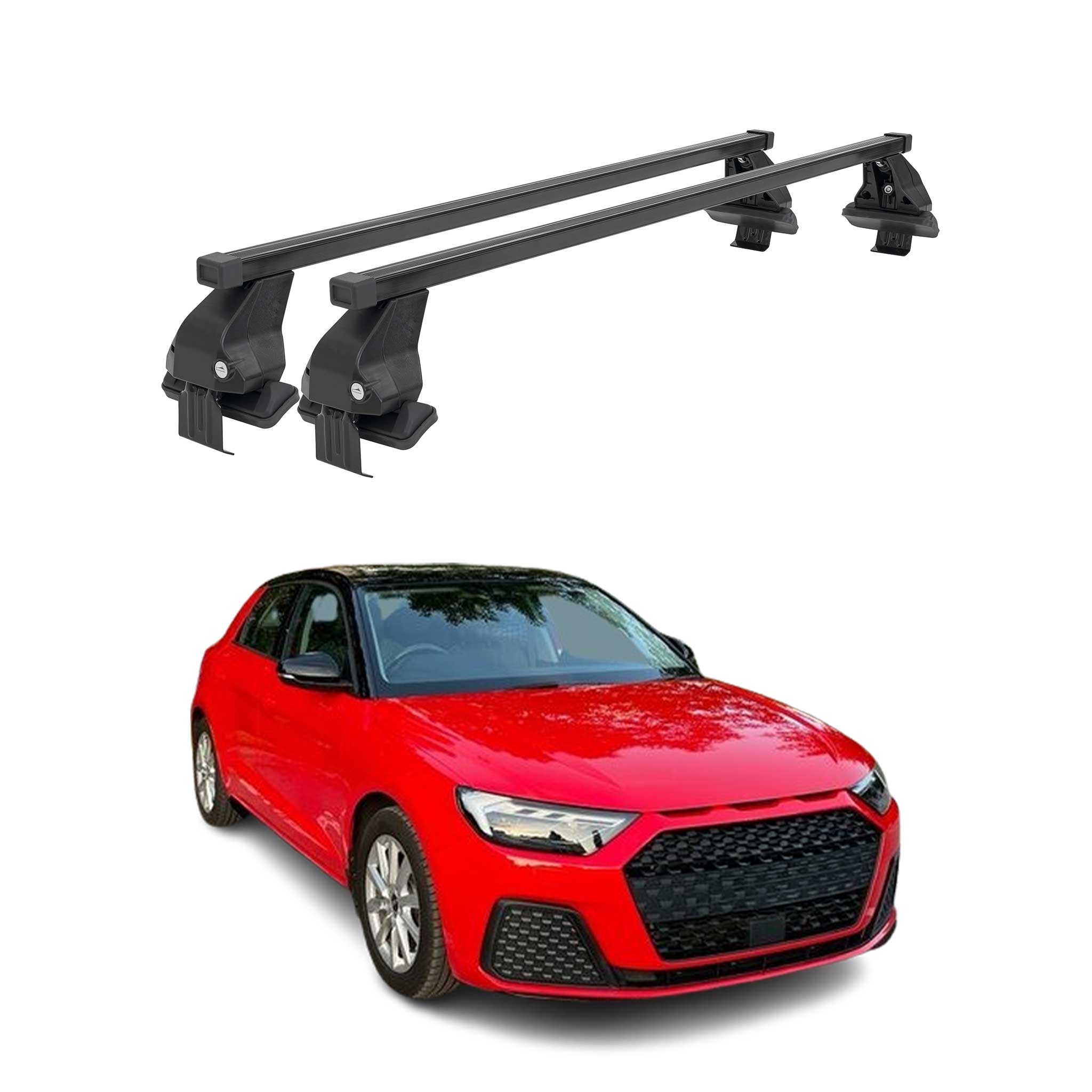 Menabo Dachträger Grundtäger für Audi A1 Sportback 2018-2026 50kg Stahl Schwarz