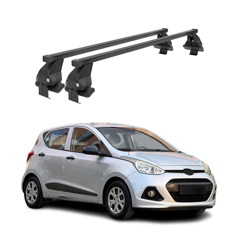 Menabo Dachträger Grundtäger für Hyundai i10 2007-2013 50kg Stahl Schwarz 2 tlg