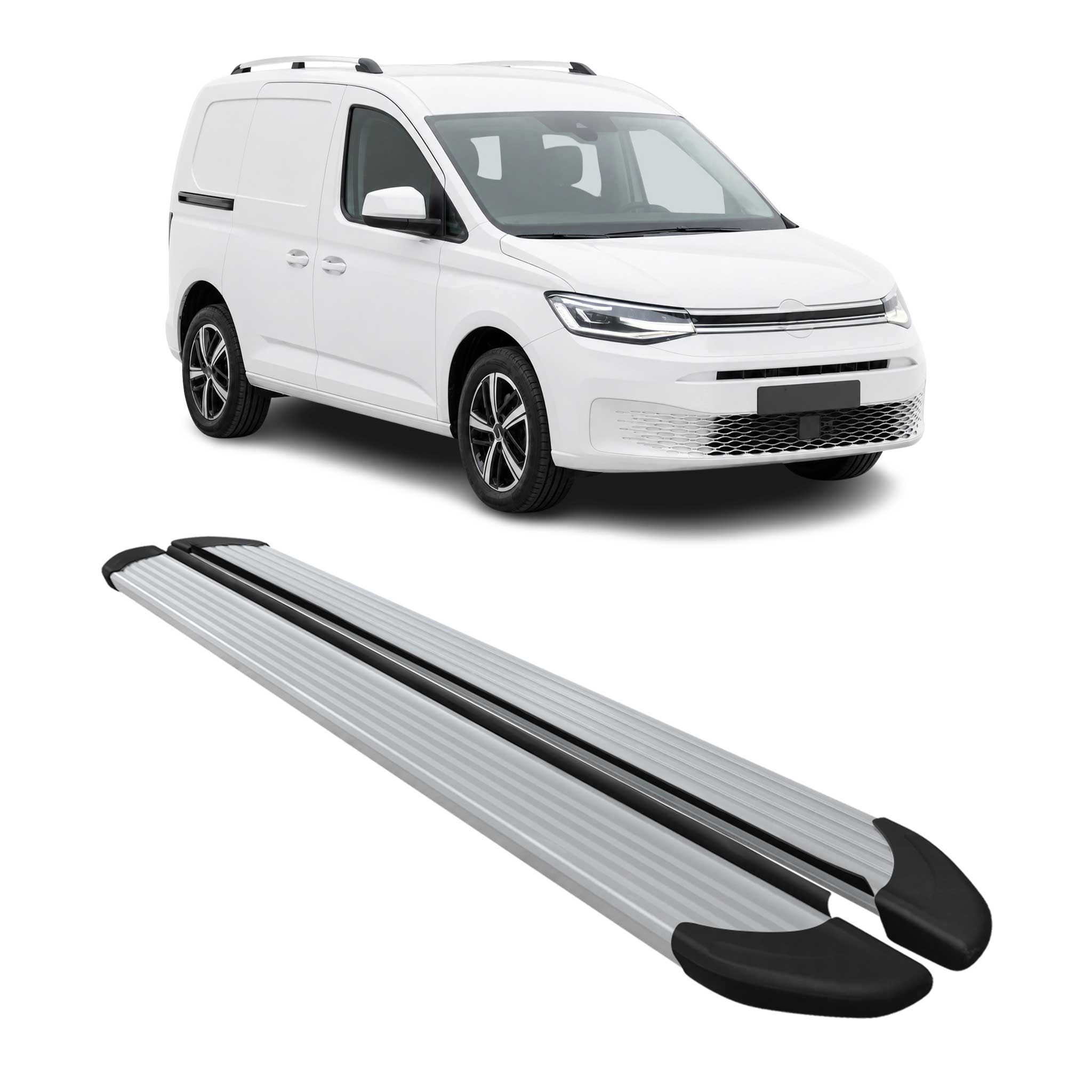 Seitenschweller Trittbretter Schweller für VW Caddy Maxi 2020-2026 L2 Alu