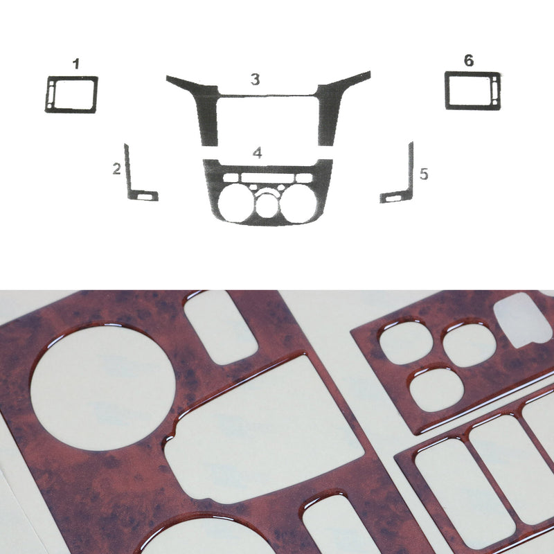 Innenraum Dekor Cockpit für Toyota Hilux 2005-2015 Wurzelholz Optik 6tlg