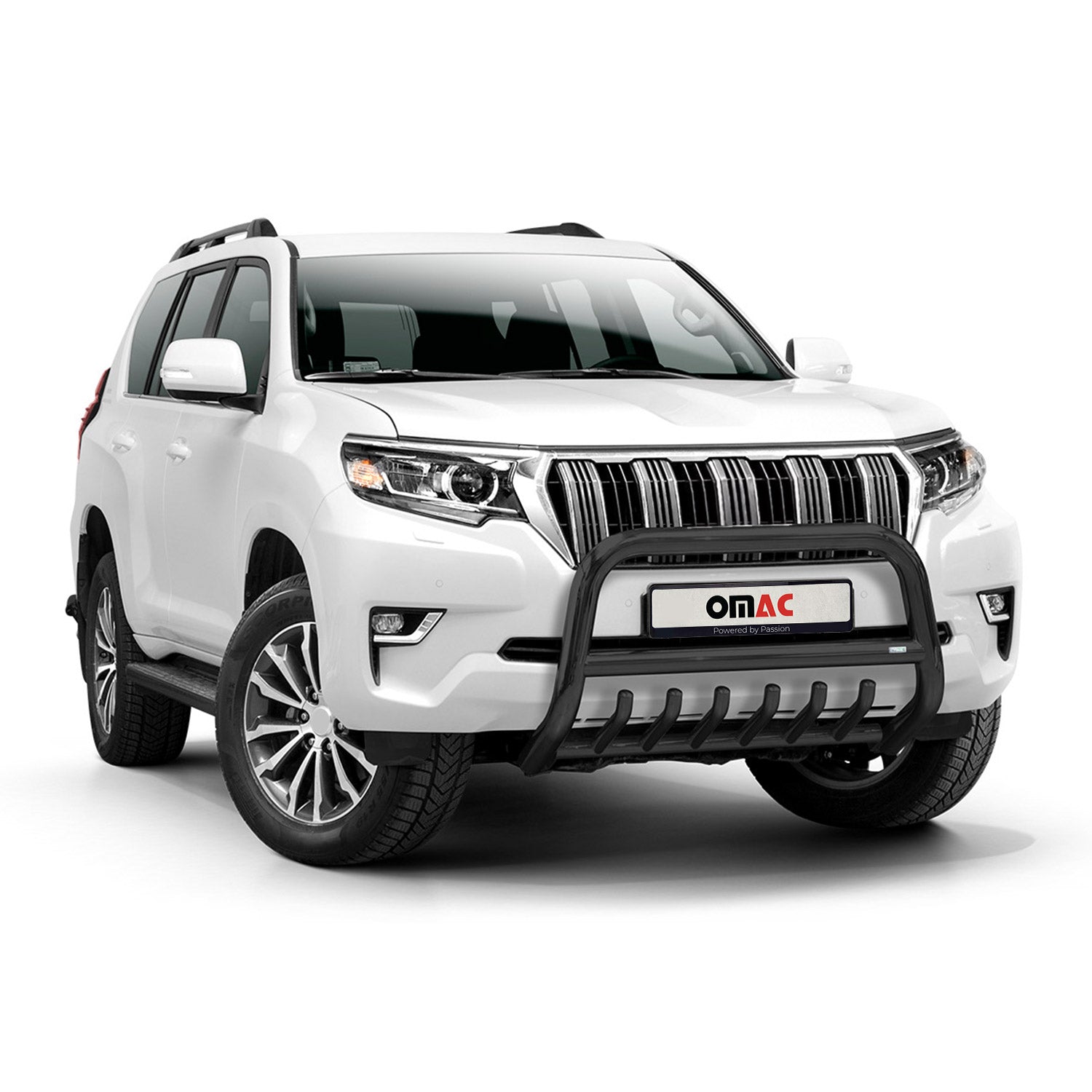 Edelstahl Frontschutzbügel für Toyota Land Cruiser 150 2017-2022 mit ABE Schwarz