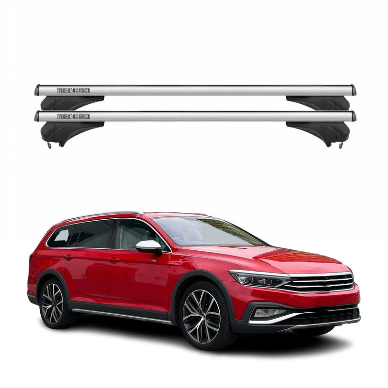 Menabo Dachträger für VW Passat B8 Alltrack / Variant 2014-2023 Alu Silber 2 tlg