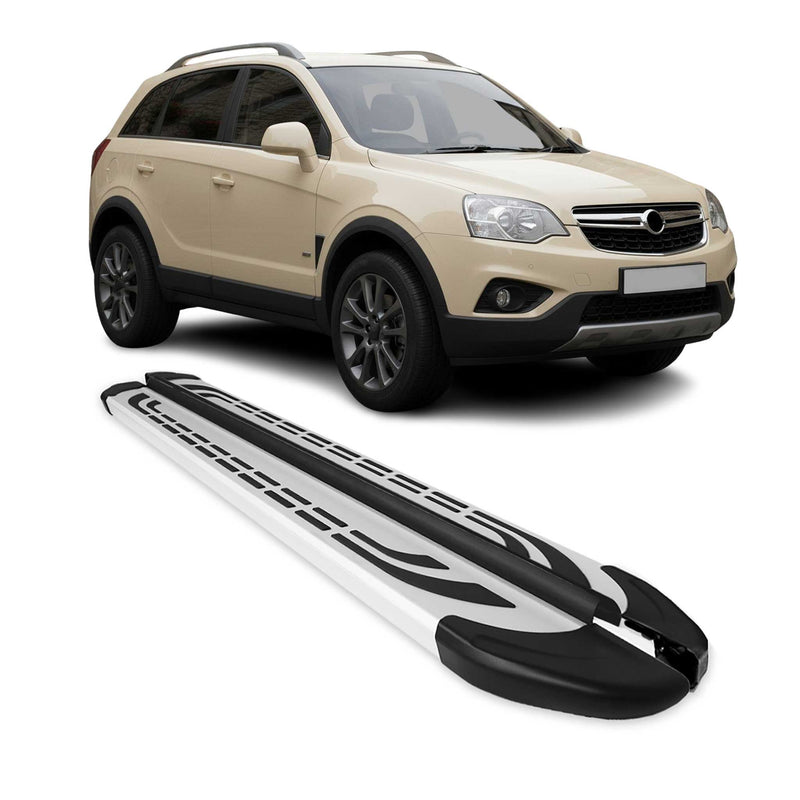 Trittbretter Seitenschweller Seitenbretter für Opel Antara 2006-2015 Alu Grau