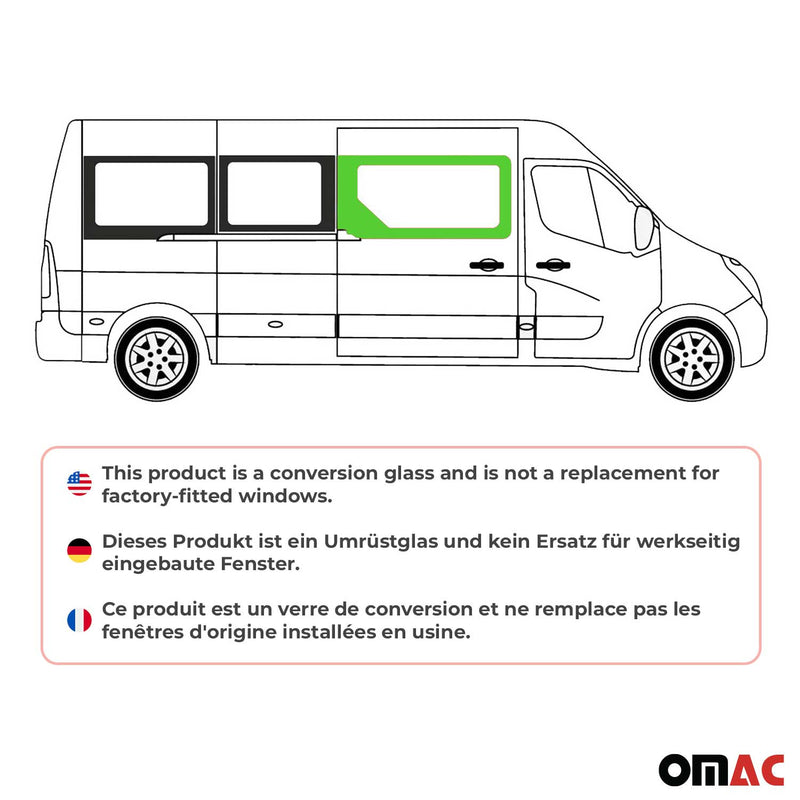 Seitenfenster Auto für Opel Movano 2010-2025 Schiebetür Rechts L2 L3 L4 H2