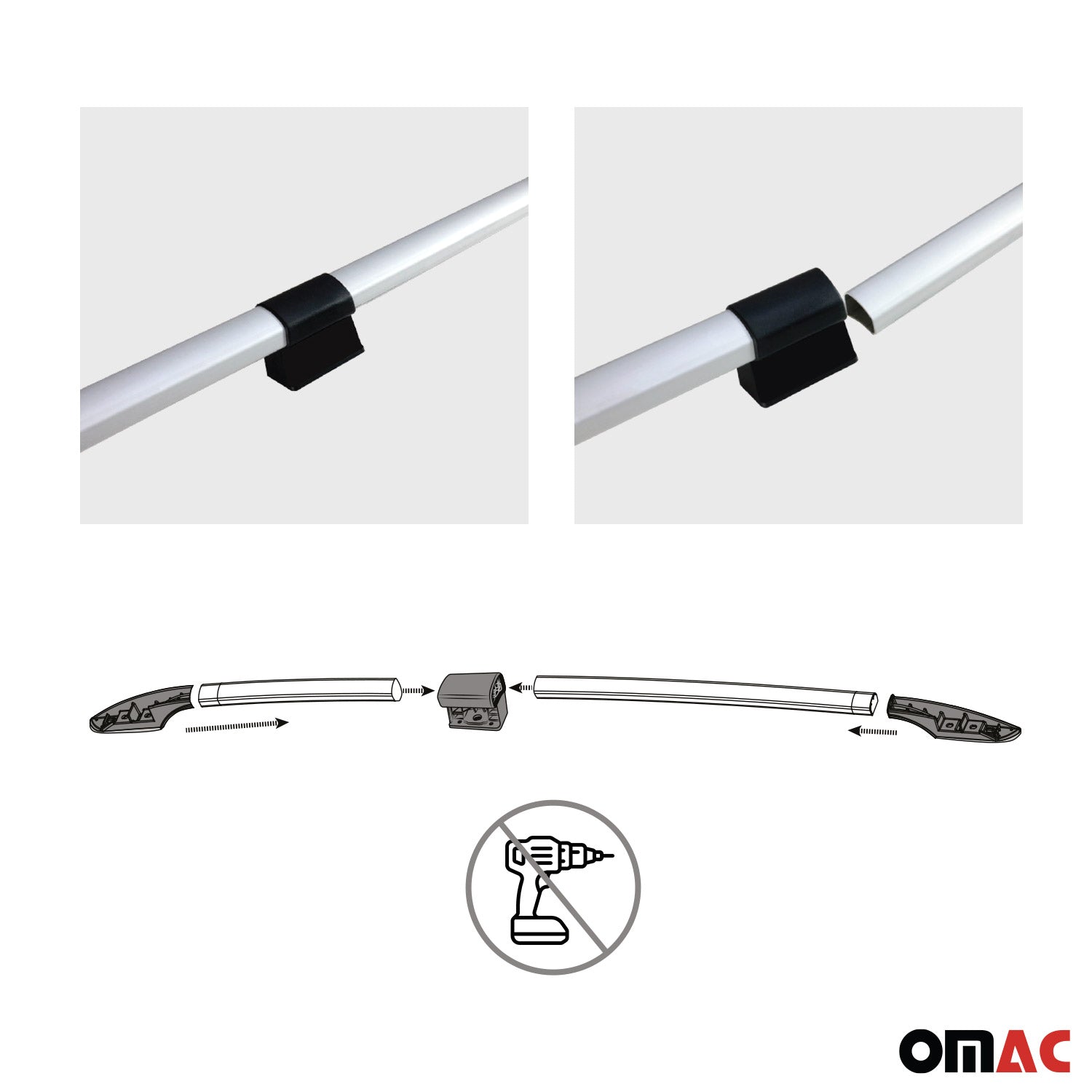 Dachreling für Mercedes Klasse W447 2014-2026 L3 Extra Langer RS Alu Grau
