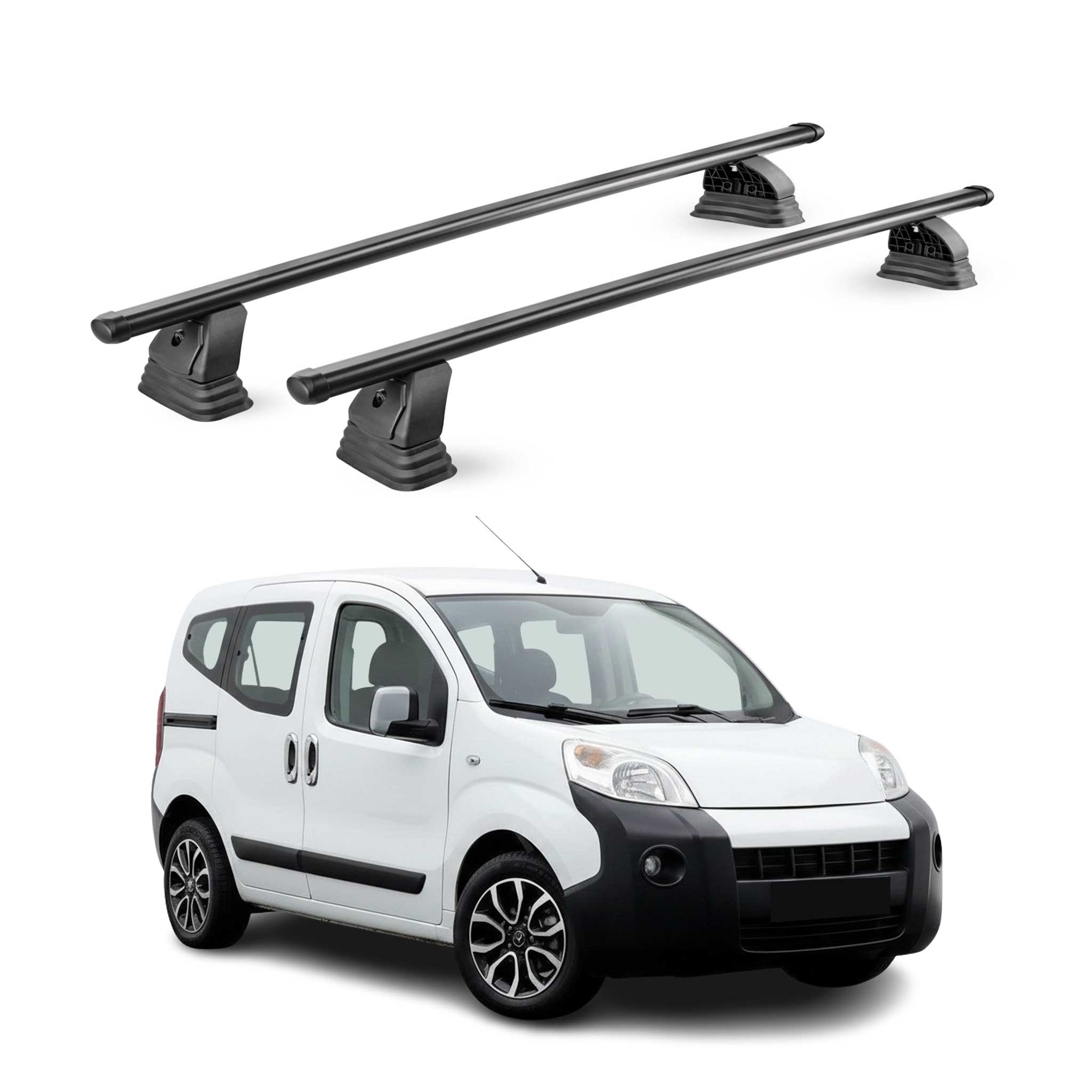 Stahl Dachträger für Citroen Nemo 2007-2017 TÜV Abschließbar 75 kg 2tlg Schwarz