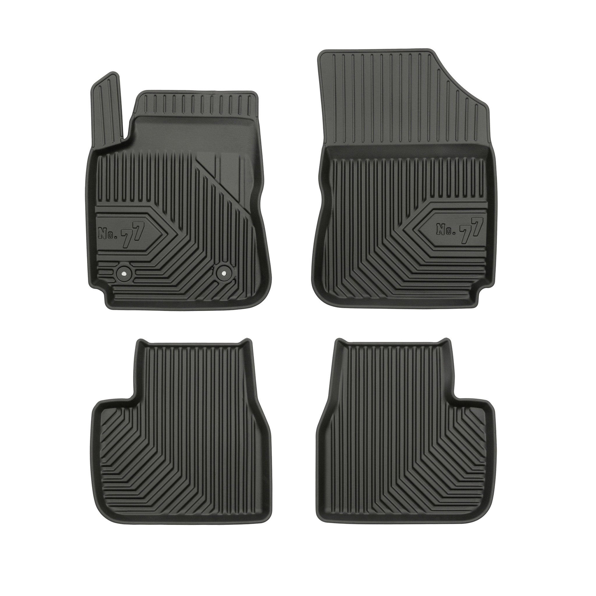 Fußmatten Gummimatten No.77 für Citroen C4 Cactus 2014-2020 TPE Schwarz 4 Teile