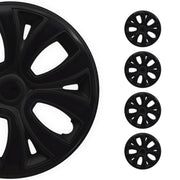 4x Radkappen Radzierblenden Radblenden für 15" Zoll Stahlfelgen Schwarz
