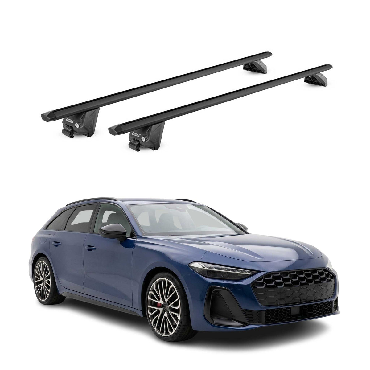 Dachträger für Audi A5 B10 Avant 2025-2026 100kg Aluminium Schwarz 2 tlg ABE