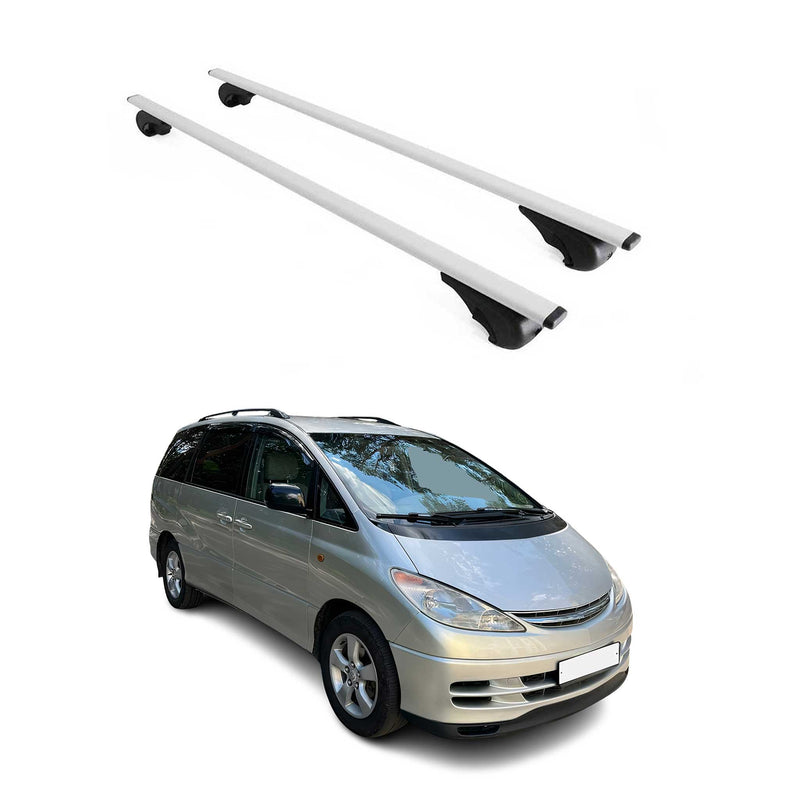 Dachträger Grundtäger für Toyota Previa 1990-2006 75kg Metall Silber 2 tlg