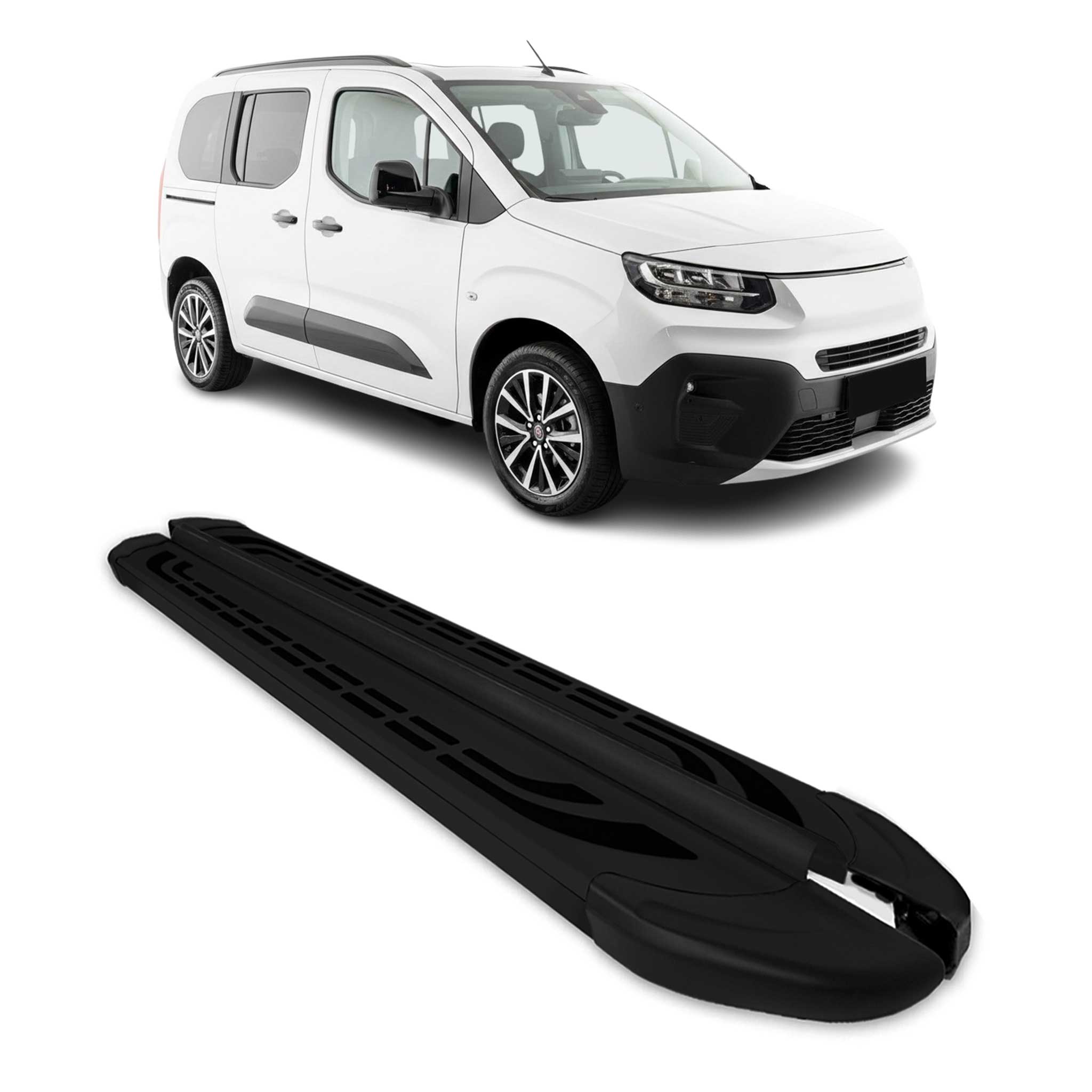 Trittbretter Seitenschweller für Fiat Doblo 2022-2026 Kombi L1 Schwarz 2 tlg
