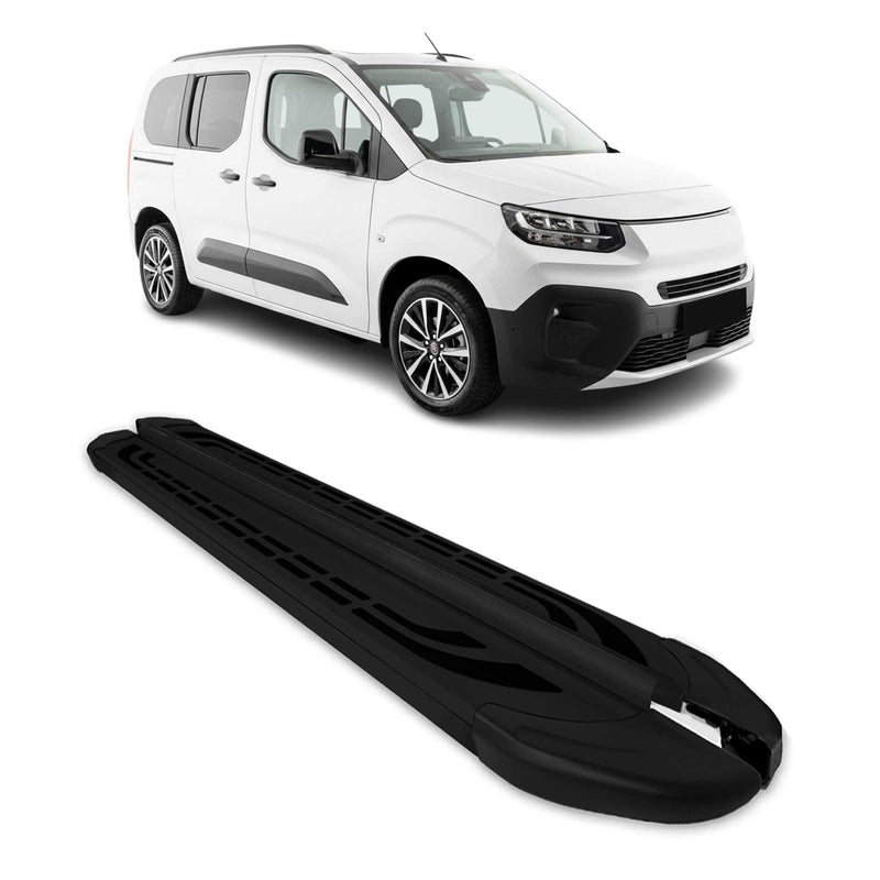Trittbretter Seitenschweller für Fiat Doblo 2022-2025 Kombi L1 Schwarz 2 tlg