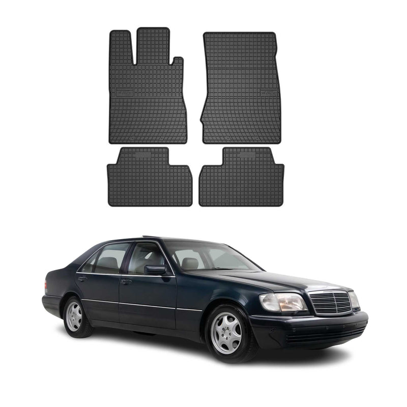 OMAC Gummi Fußmatten für Mercedes W220 1998-2005 Automatten Gummi Schwarz 4tlg
