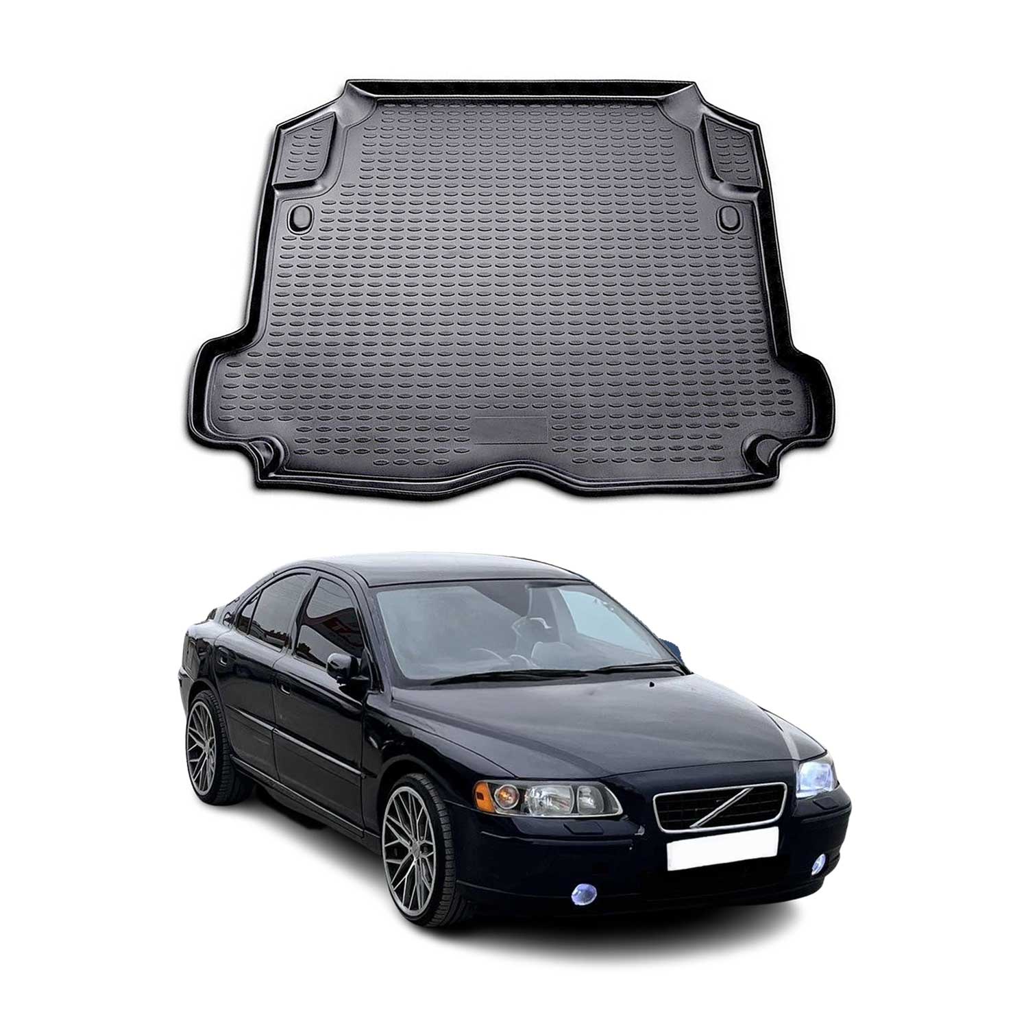 Kofferraummatte Kofferraumwanne für Volvo S60 2001-2009 Stufenheck Gummi TPE