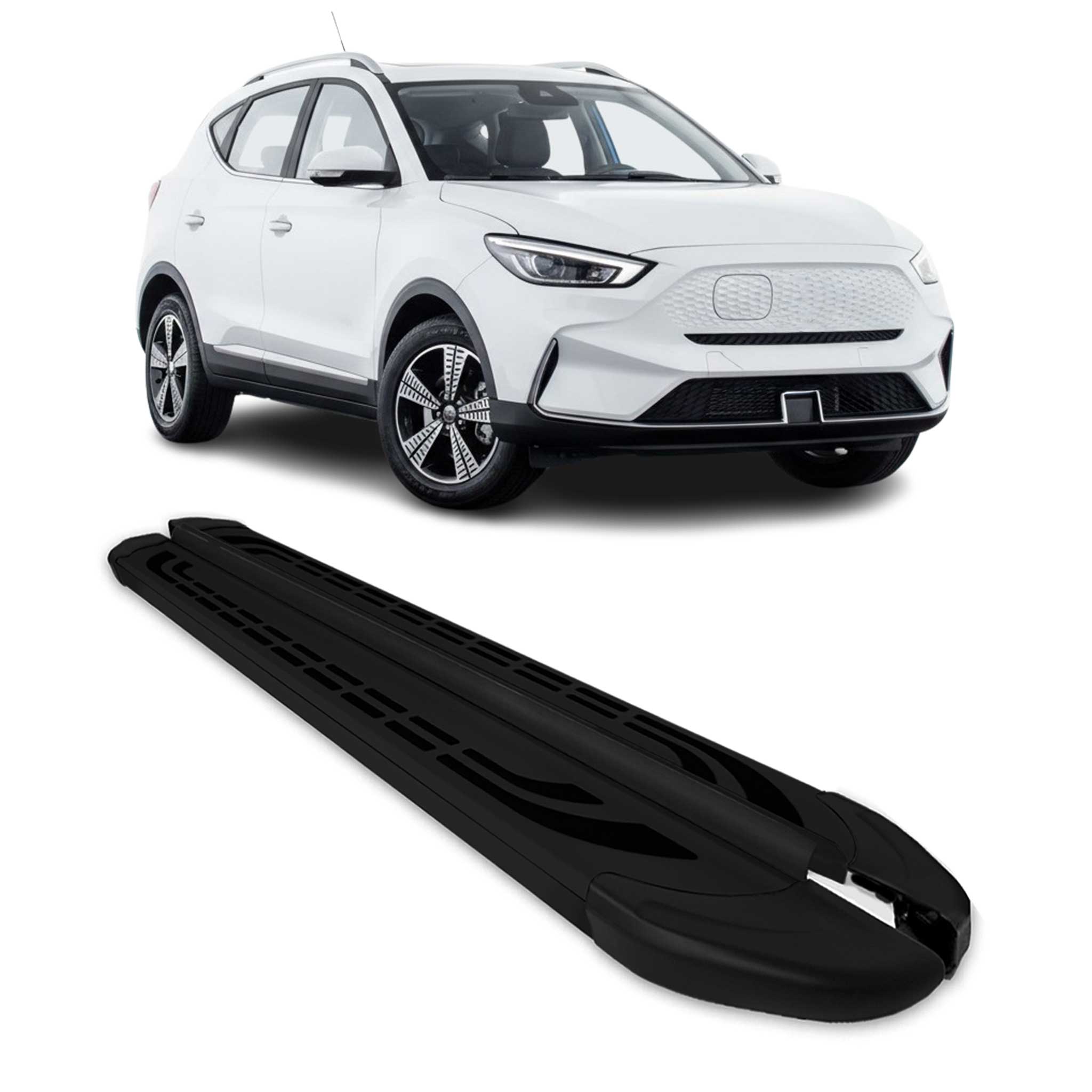 Trittbretter Seitenschweller für MG ZS-EV 2020-2026 Schwarz Aluminium 2 tlg