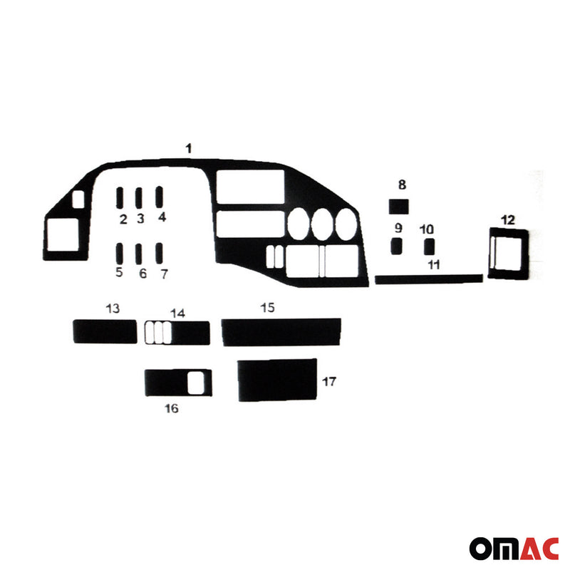 Innenraum Dekor Cockpit für Mercedes Sprinter 1995-2000 Carbon Optik 17tlg